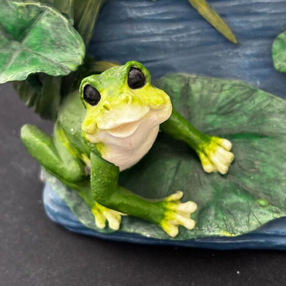 Herco Plate Frogs Ceramic 3-D Plate Statue Figurine Frogs, Waterlilies Gift - Picture 7 of 16